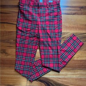 GAP Red and Black Plaid Ankle Pants